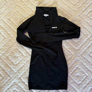 PRIX Knight Black High neck black long sleeve mini dress